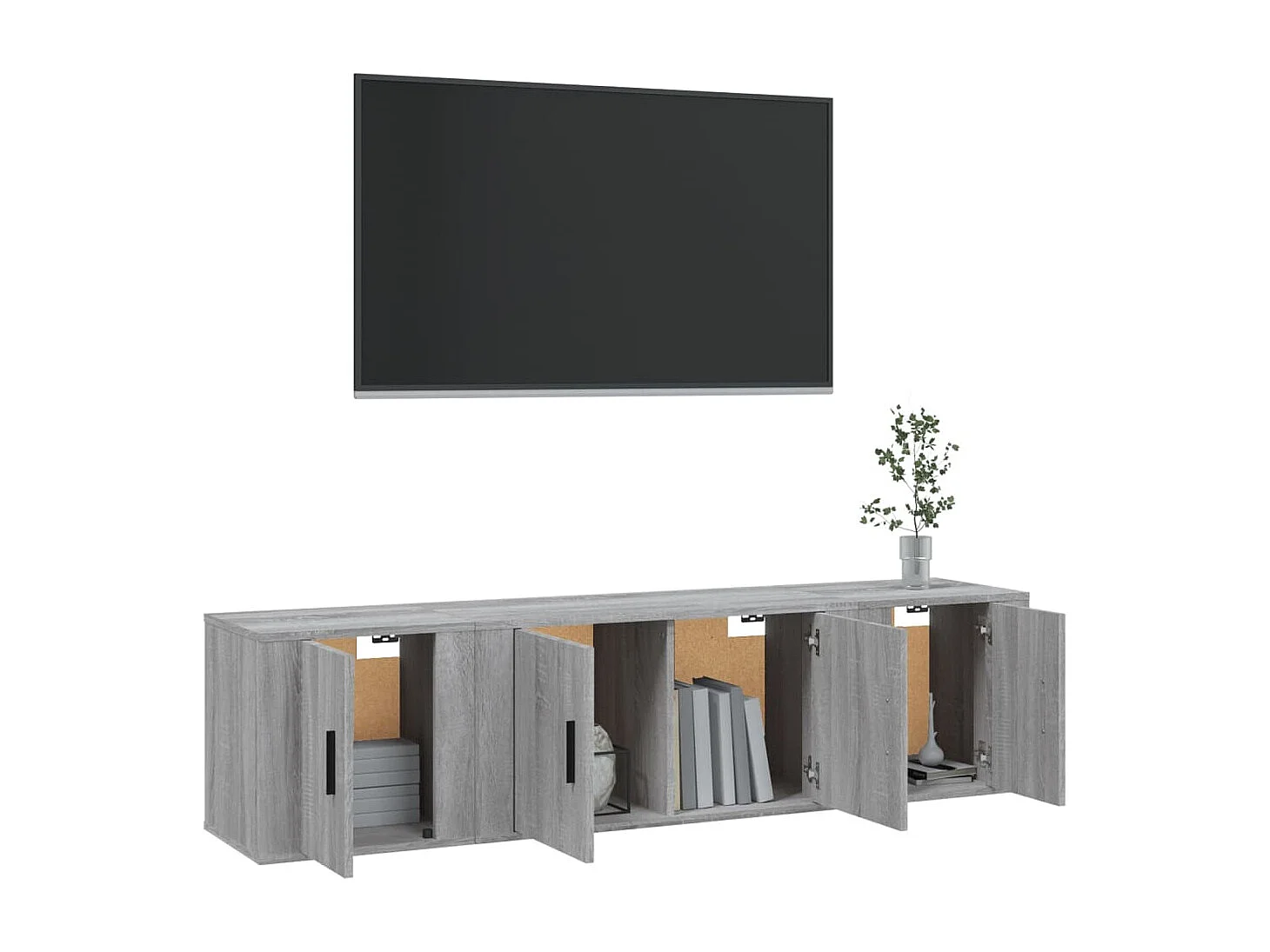 Berkfield 3 Piece TV Cabinet Set Grey Sonoma Engineered Wood