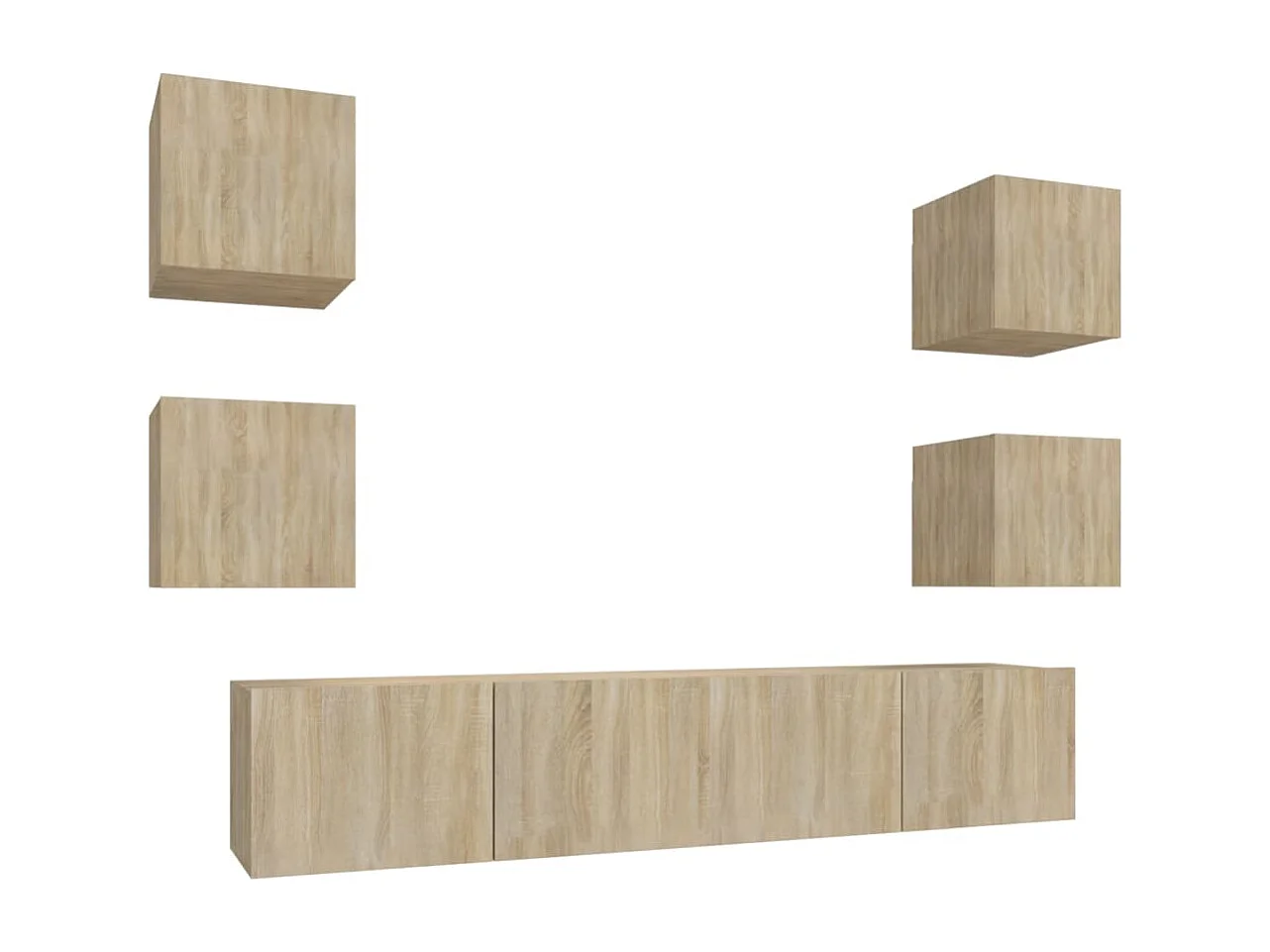 Berkfield 6 Piece TV Cabinet Set Sonoma Oak Engineered Wood