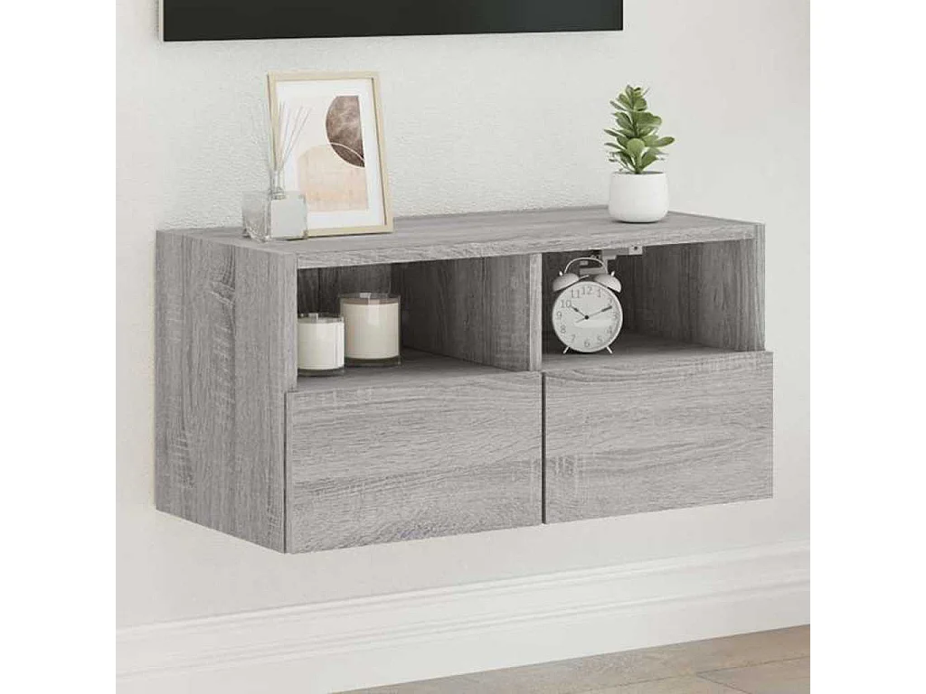 Berkfield TV Wall Cabinet Grey Sonoma 60x30x30 cm Engineered Wood
