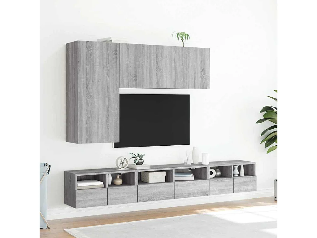 Berkfield TV Wall Cabinet Grey Sonoma 60x30x30 cm Engineered Wood