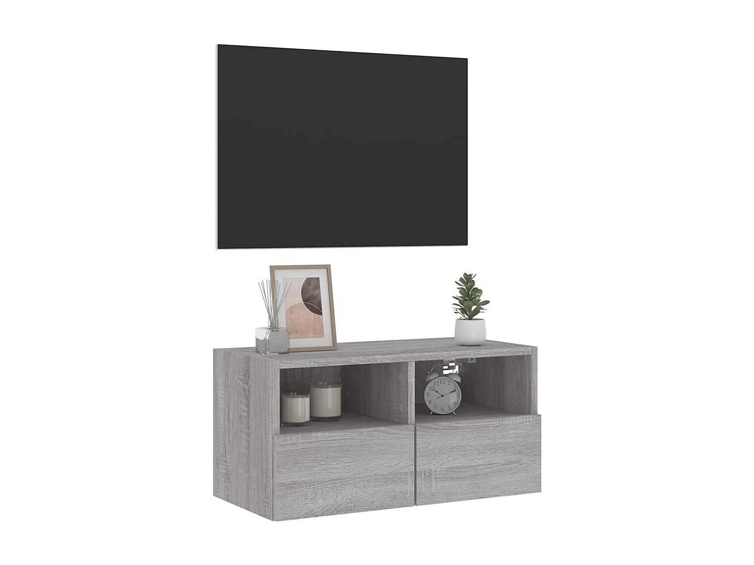 Berkfield TV Wall Cabinet Grey Sonoma 60x30x30 cm Engineered Wood