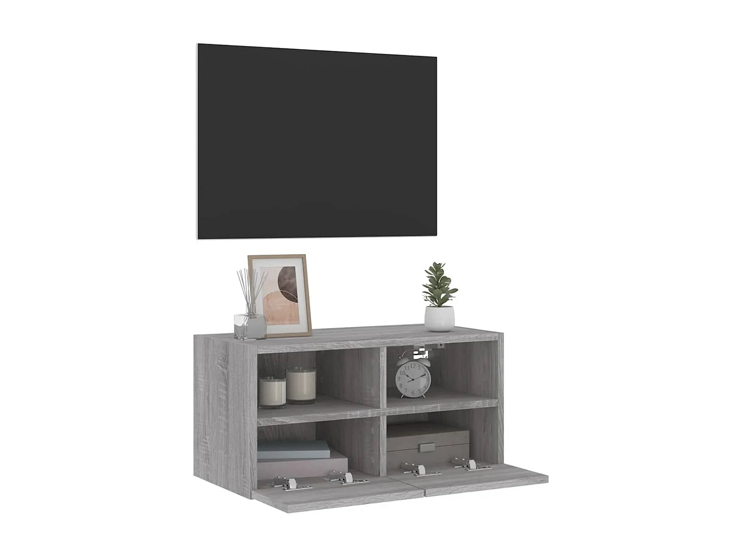 Berkfield TV Wall Cabinet Grey Sonoma 60x30x30 cm Engineered Wood