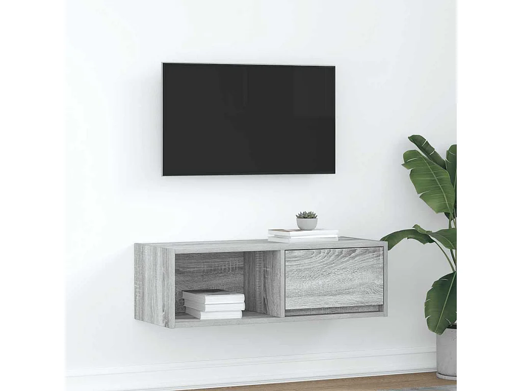 Berkfield TV Cabinet Grey Sonoma 80x31x25.5 cm Engineered Wood