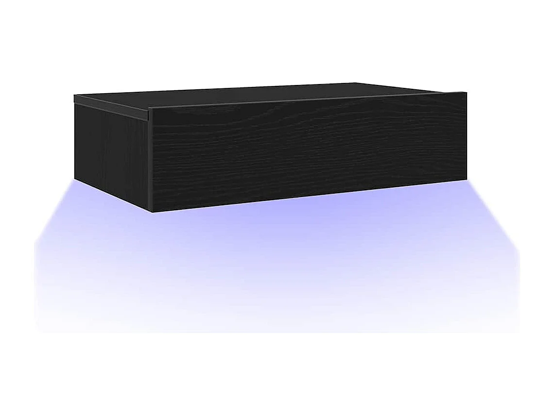 Berkfield TV Cabinet with LED Lights Black Oak 60x35x15.5 cm