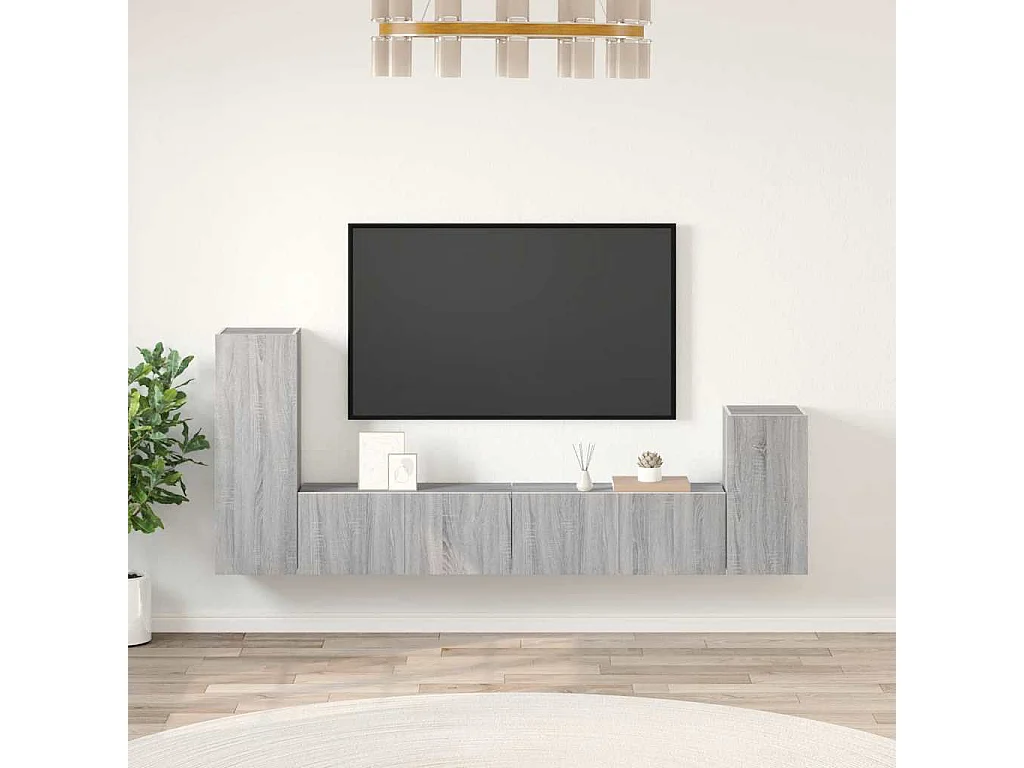 Berkfield 4 Piece TV Cabinet Set Grey Sonoma Engineered Wood