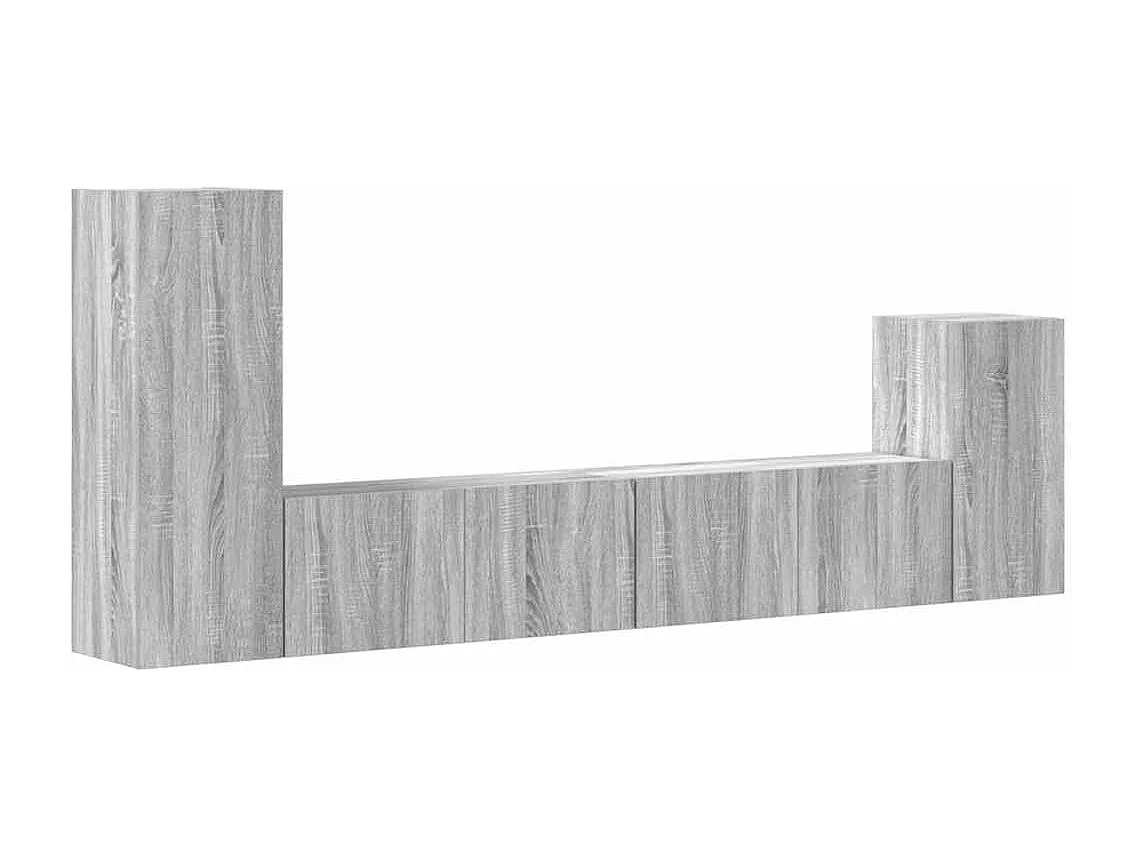 Berkfield 4 Piece TV Cabinet Set Grey Sonoma Engineered Wood