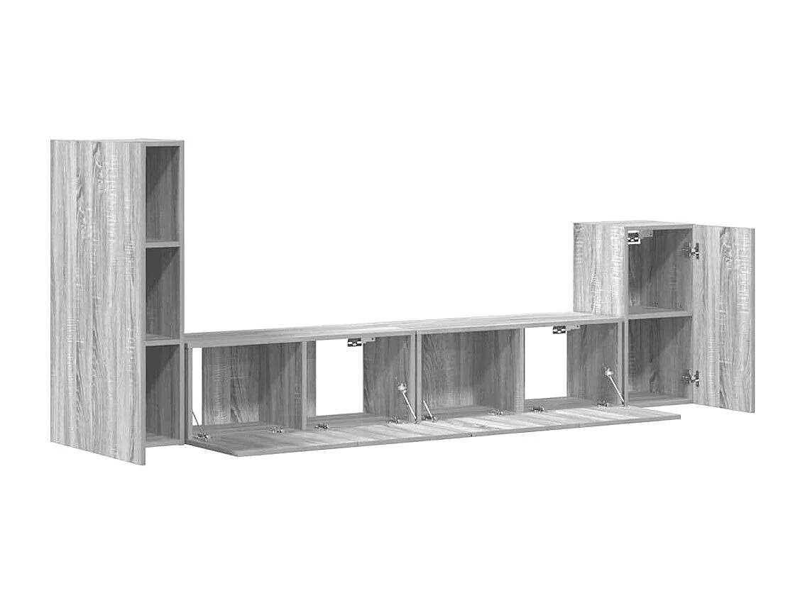Berkfield 4 Piece TV Cabinet Set Grey Sonoma Engineered Wood