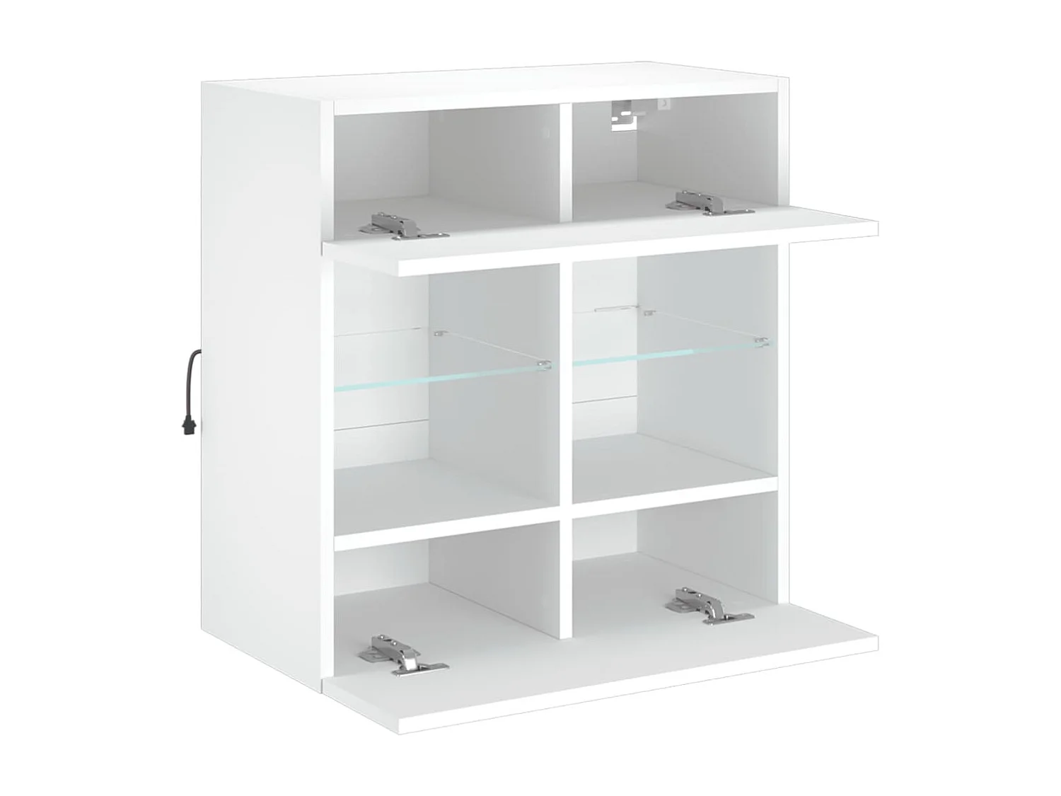 Berkfield TV Wall Cabinet with LED Lights White 58.5x30x60.5 cm