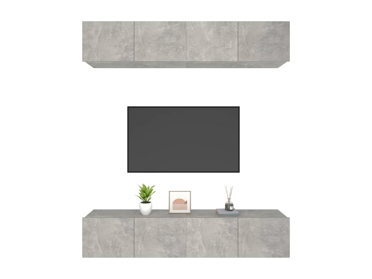 Berkfield TV Cabinets 4 pcs Concrete Grey 80x30x30 cm Engineered Wood