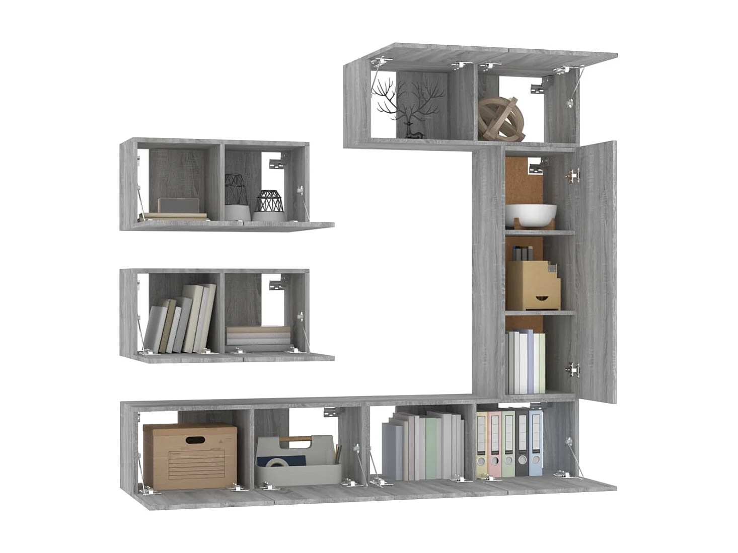Berkfield 6 Piece TV Cabinet Set Grey Sonoma Engineered Wood