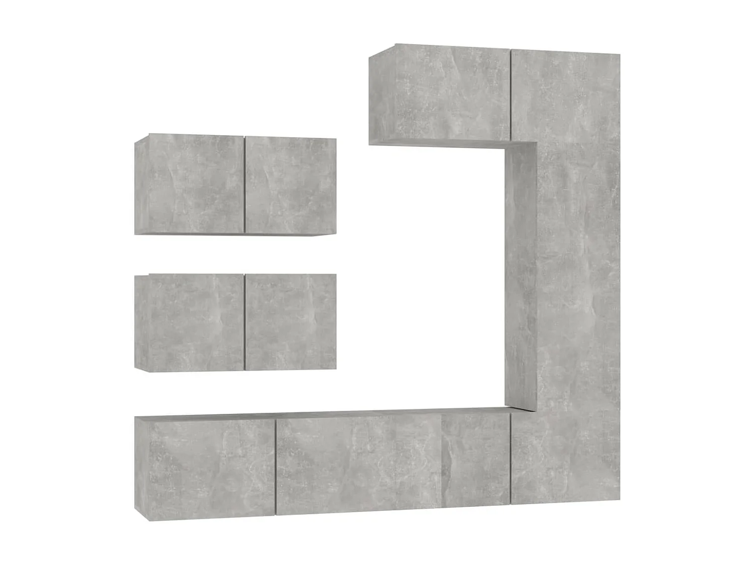 Berkfield 6 Piece TV Cabinet Set Concrete Grey Engineered Wood