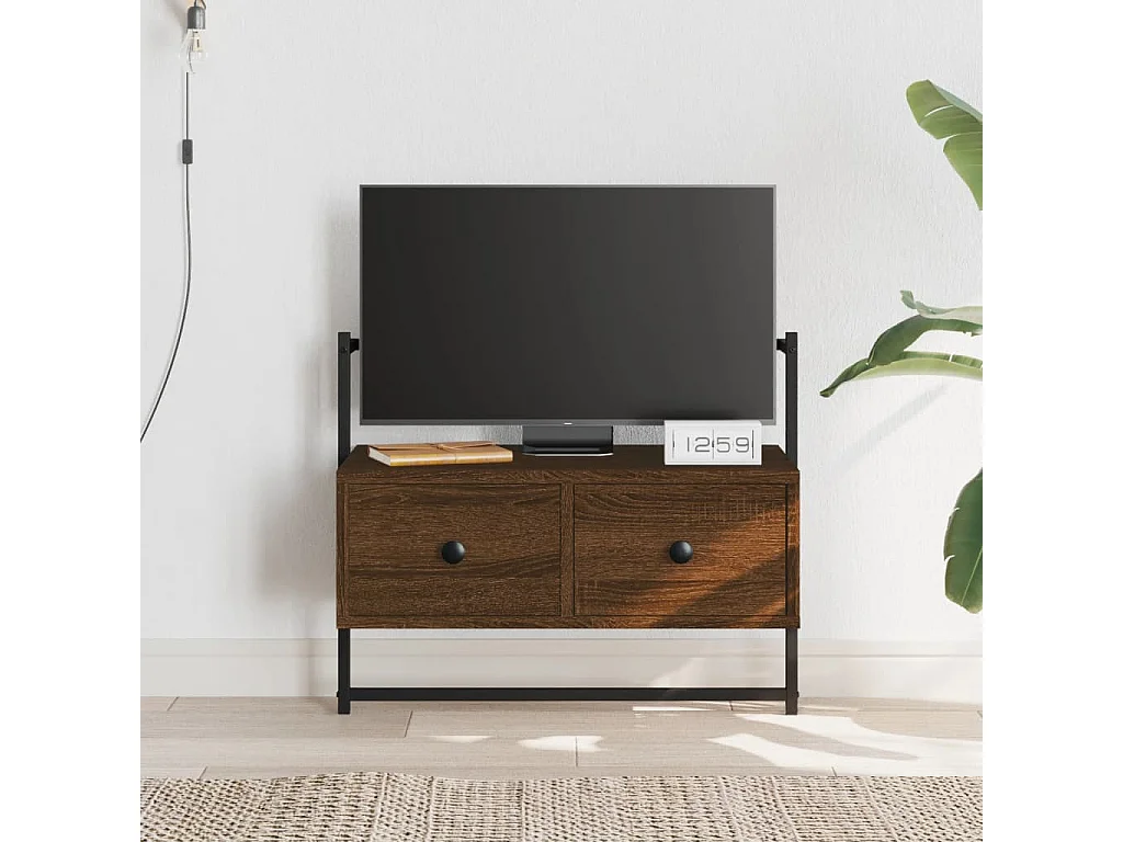 Berkfield TV Cabinet Wall-mounted Brown Oak 60.5x30x51 cm Engineered Wood