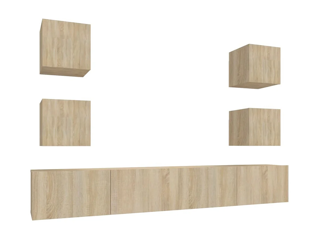 Berkfield 6 Piece TV Cabinet Set Sonoma Oak Engineered Wood