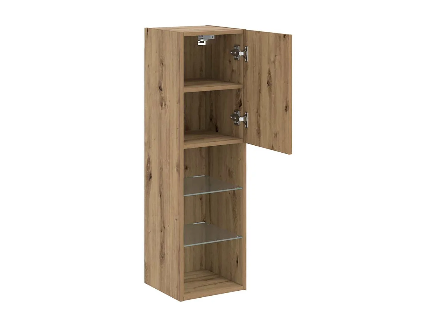 Berkfield TV Cabinet with LED Lights Artisian Oak 30.5x30x102 cm