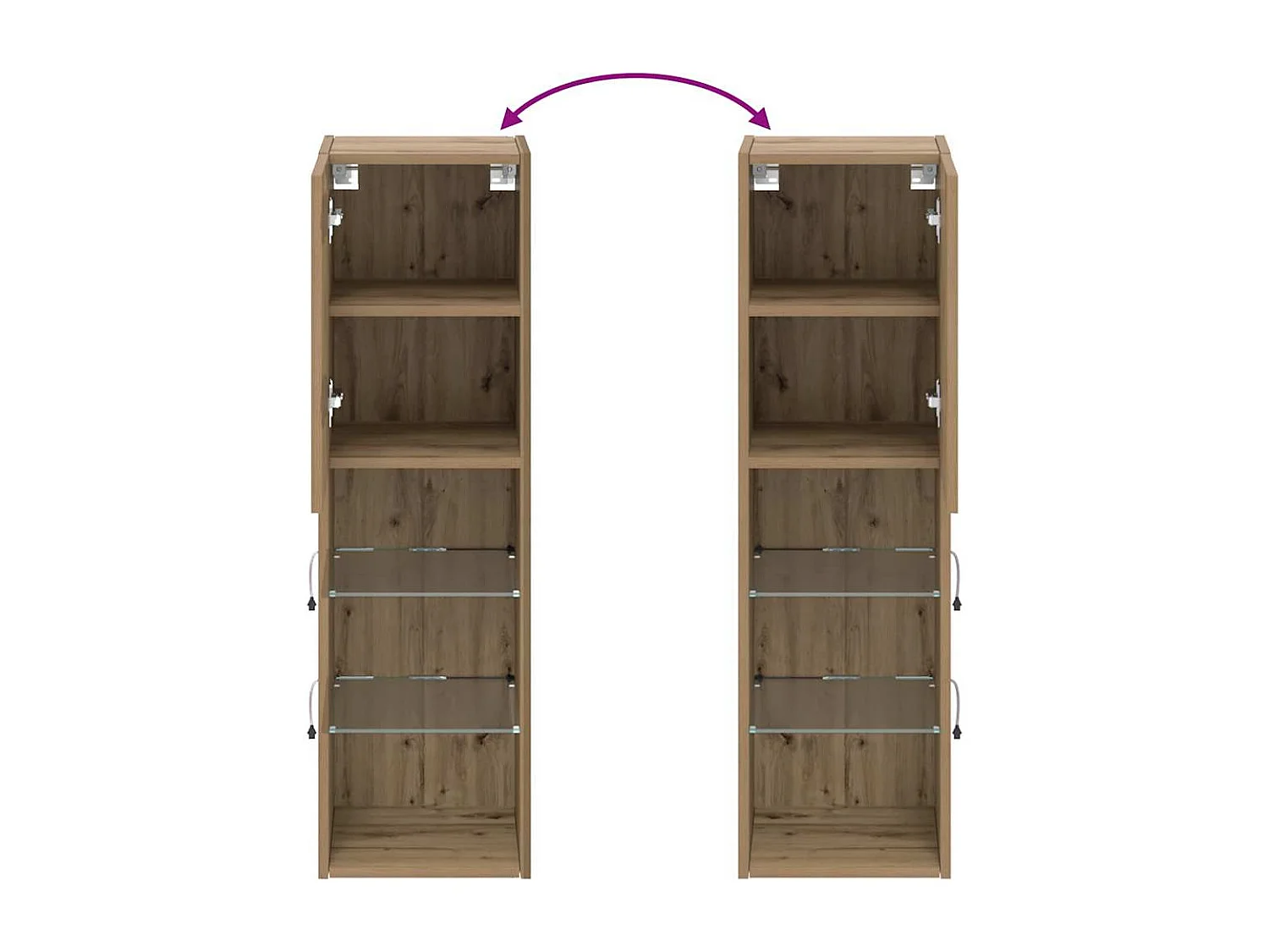 Berkfield TV Cabinet with LED Lights Artisian Oak 30.5x30x102 cm
