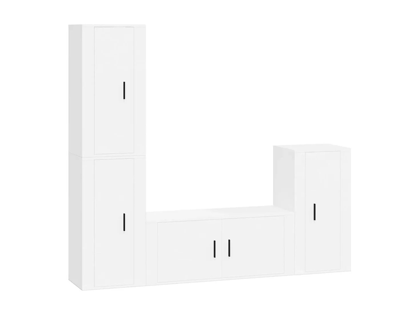 Berkfield 4 Piece TV Cabinet Set White Engineered Wood