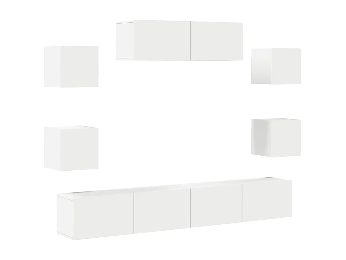 Berkfield 7 Piece TV Cabinet Set White Engineered Wood
