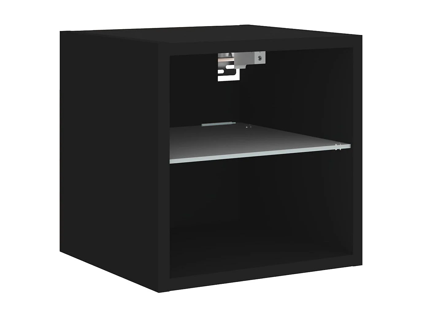 Berkfield TV Wall Cabinet with LED Lights Black 30x28.5x30 cm