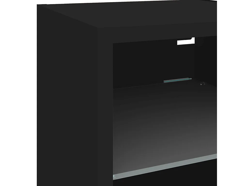 Berkfield TV Wall Cabinet with LED Lights Black 30x28.5x30 cm