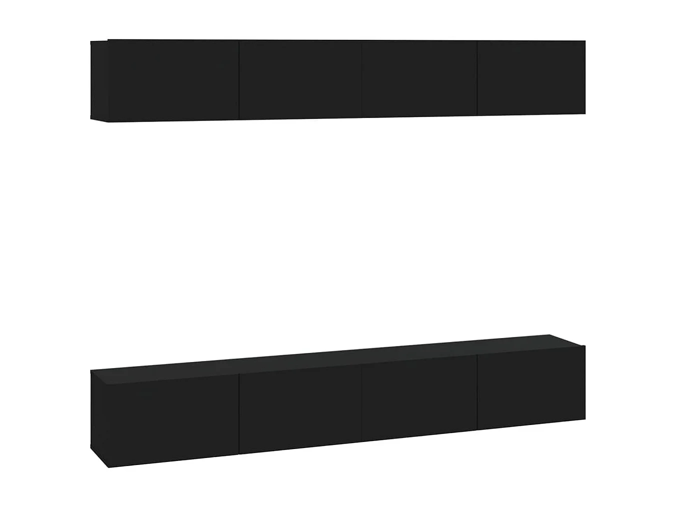 Berkfield Wall TV Cabinets 4 pcs Black 100x30x30 cm