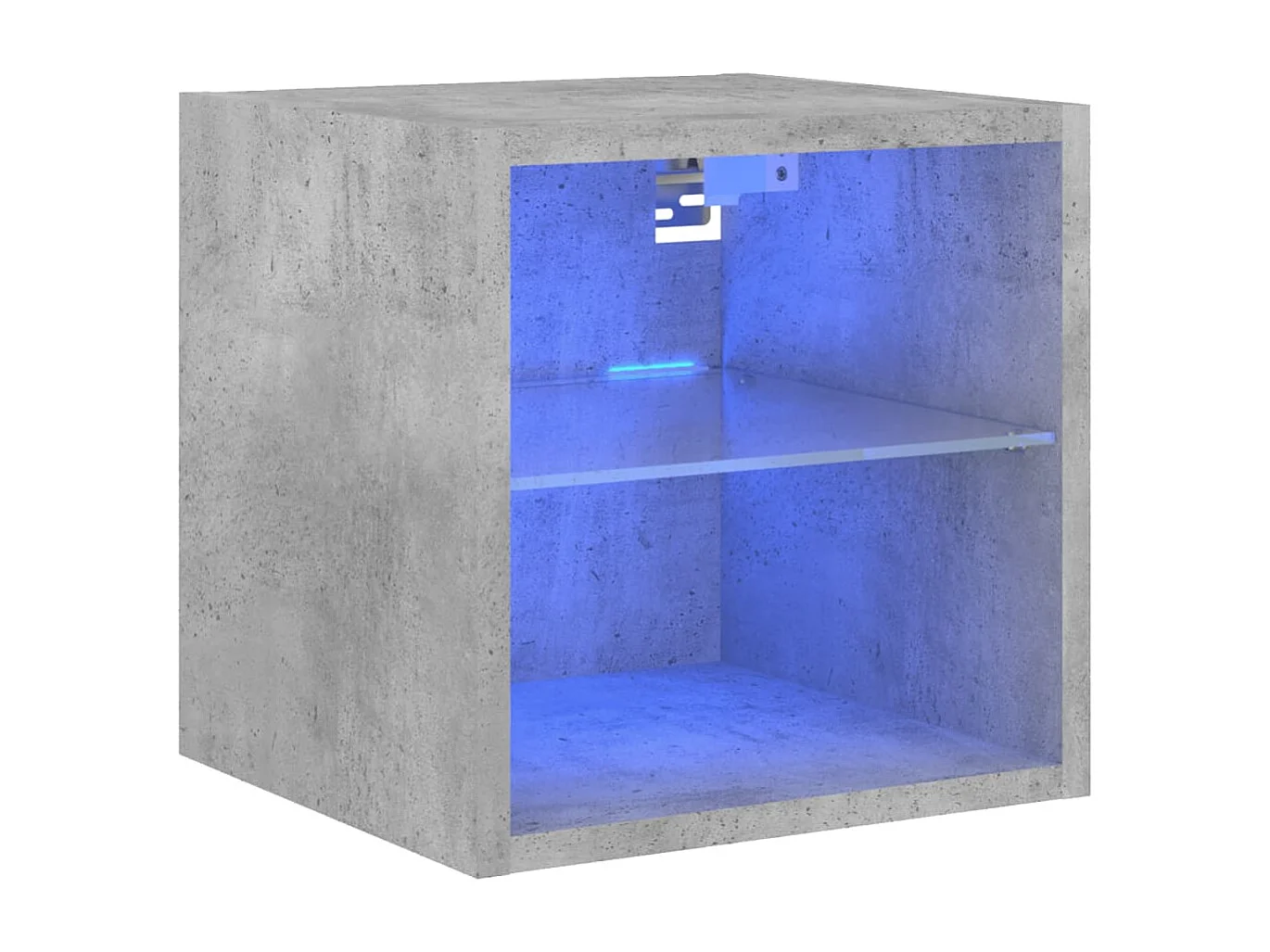 Berkfield TV Wall Cabinet with LED Lights Concrete Grey 30x28.5x30 cm
