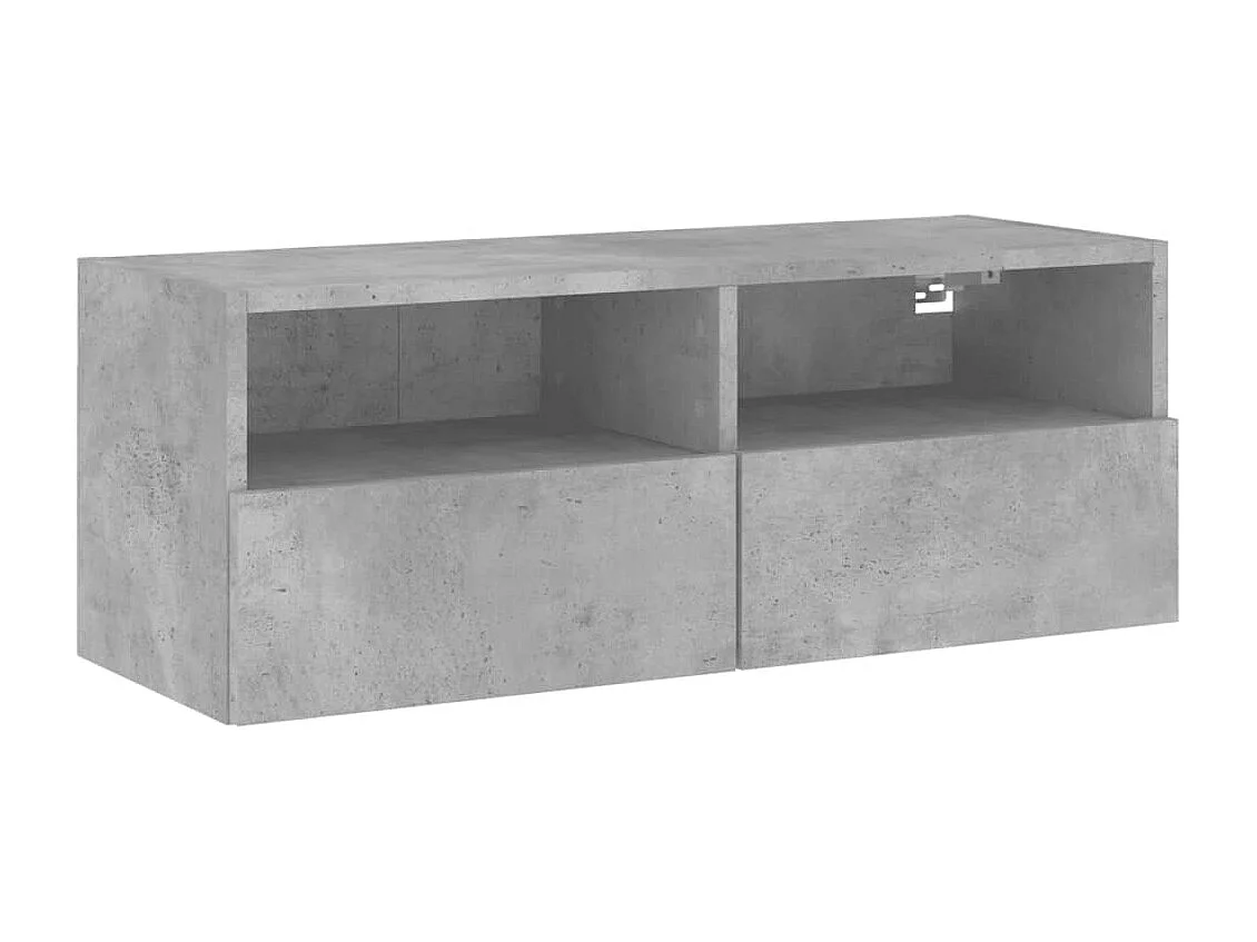 Berkfield TV Wall Cabinet Concrete Grey 80x30x30 cm Engineered Wood