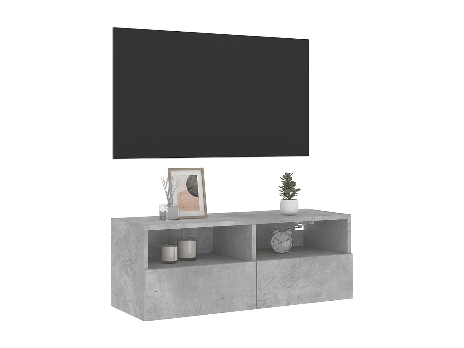 Berkfield TV Wall Cabinet Concrete Grey 80x30x30 cm Engineered Wood