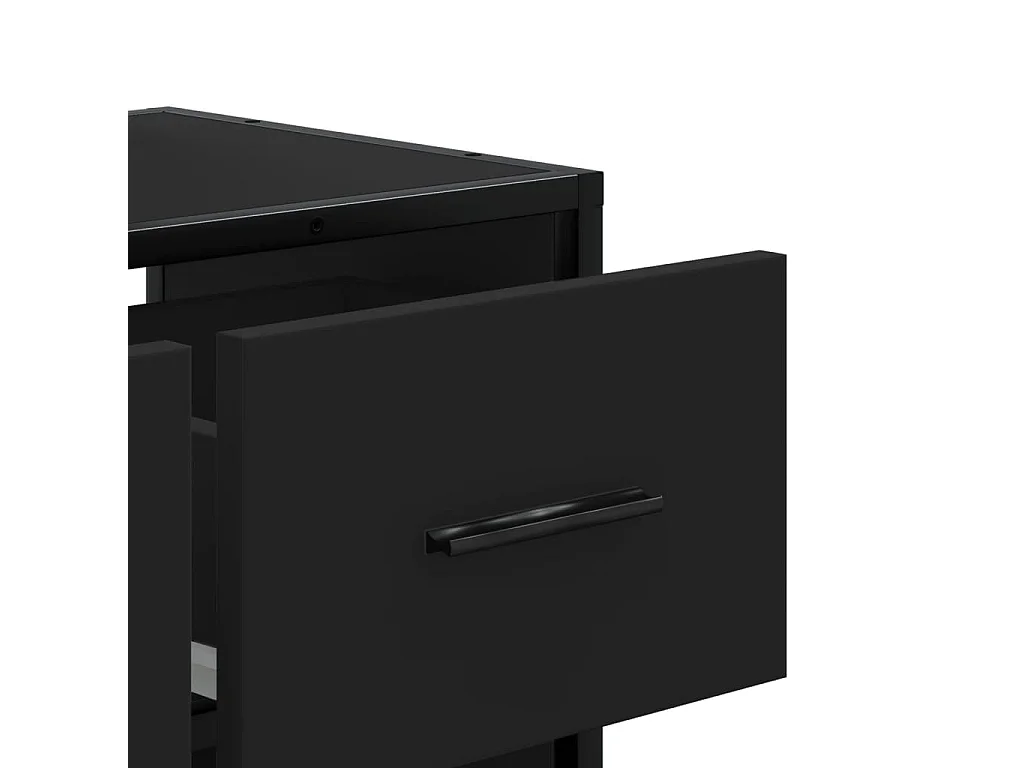 Berkfield TV Cabinet Black 60x31x39.5 cm Engineered Wood and Metal