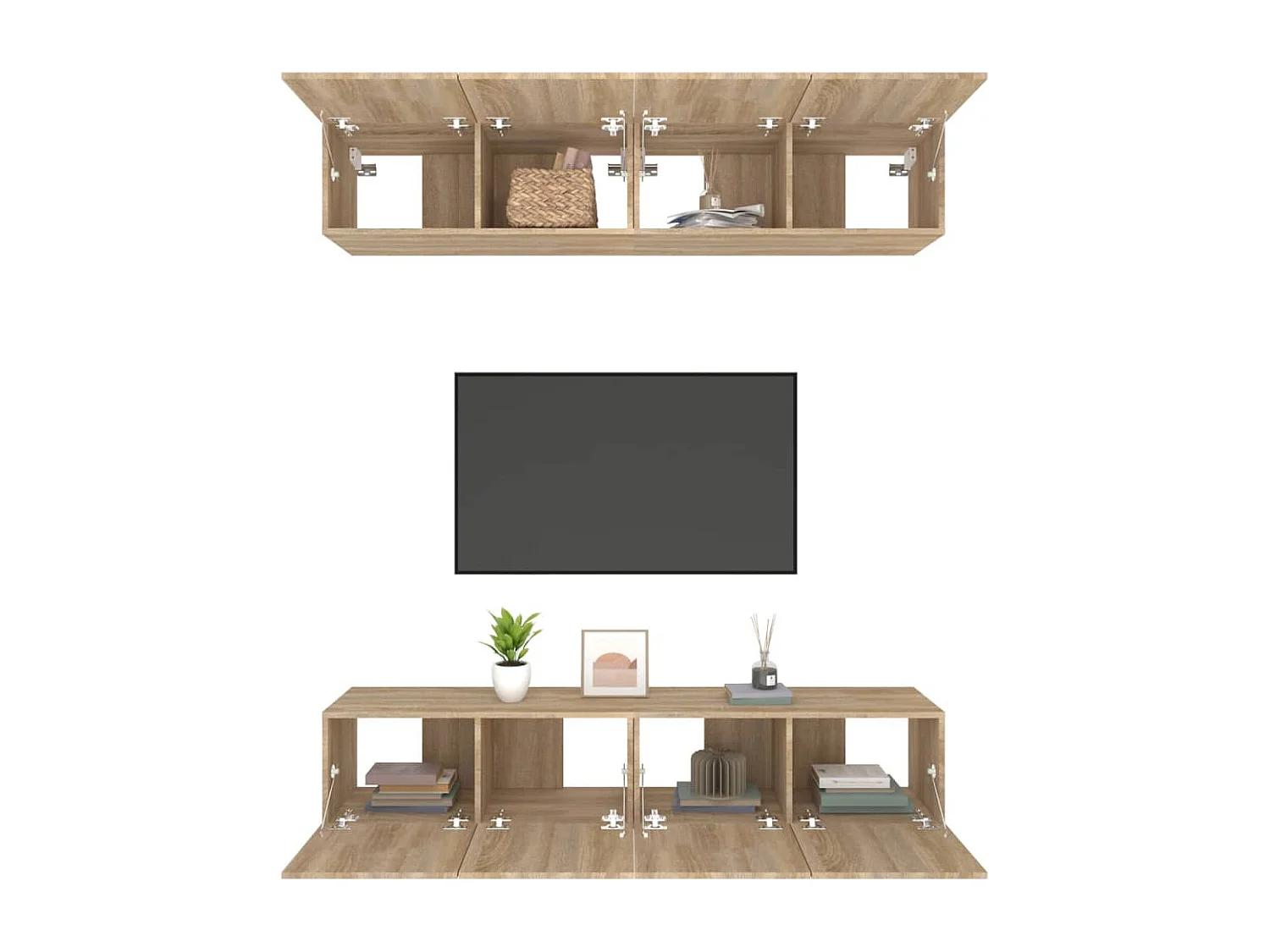 Berkfield TV Cabinets 4 pcs Sonoma Oak 80x30x30 cm Engineered Wood