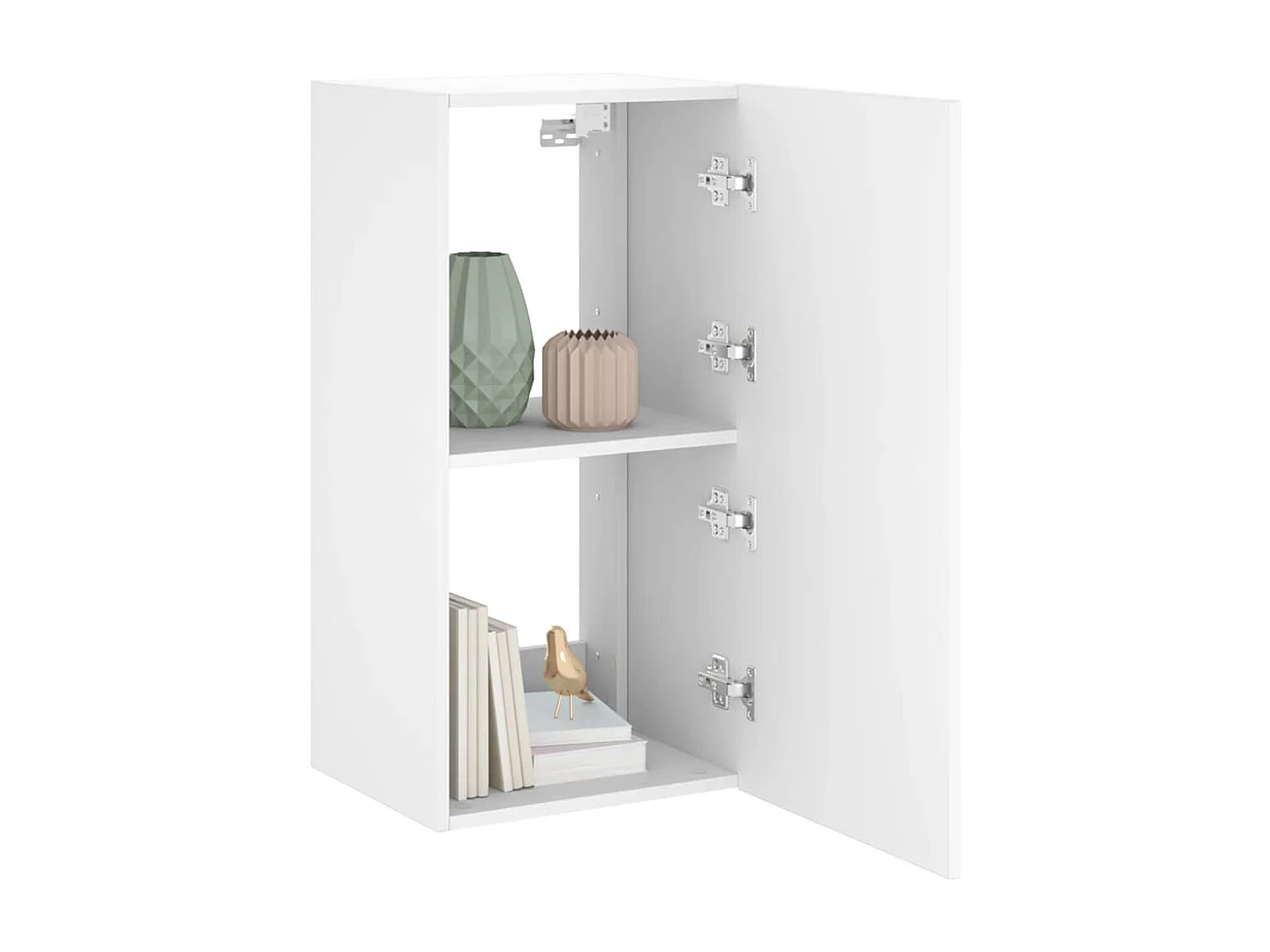 Berkfield TV Wall Cabinet with LED Lights White 40.5x35x80 cm