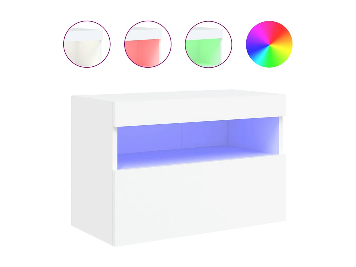 Berkfield TV Wall Cabinet with LED Lights White 60x30x40 cm
