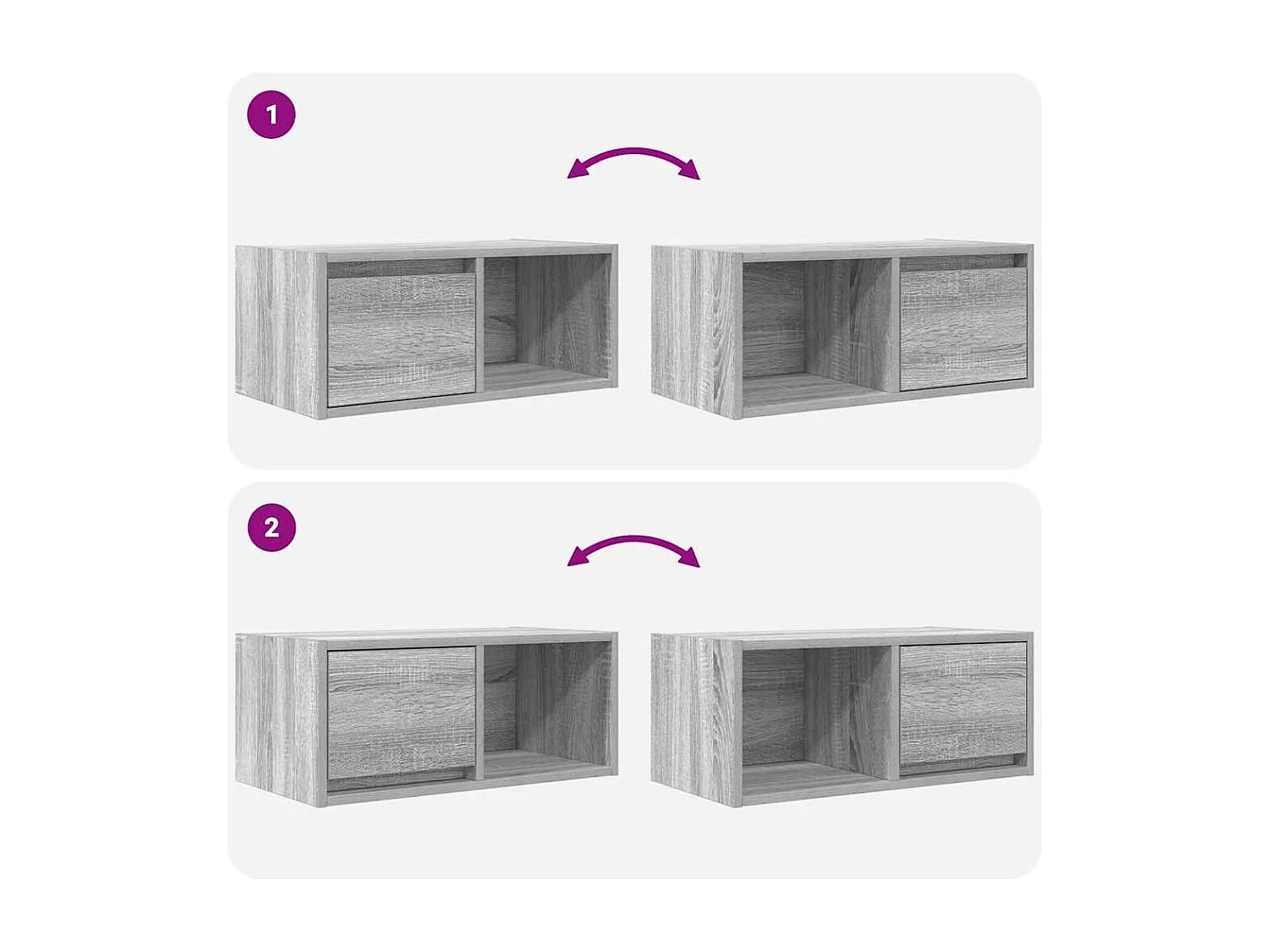 Berkfield TV Cabinet Grey Sonoma 60x31x25.5 cm Engineered Wood