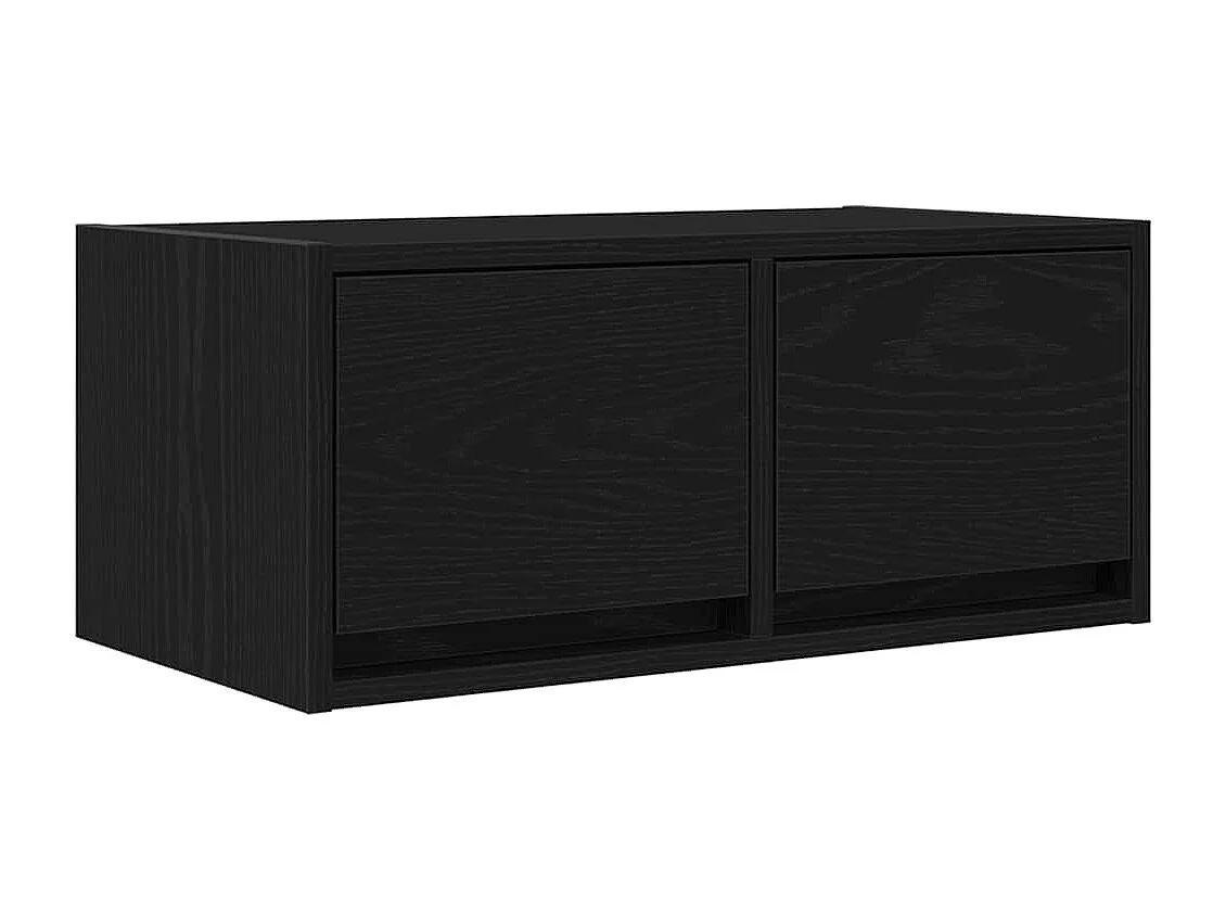 Berkfield TV Cabinet Black Oak 60x31x25.5 cm Engineered Wood