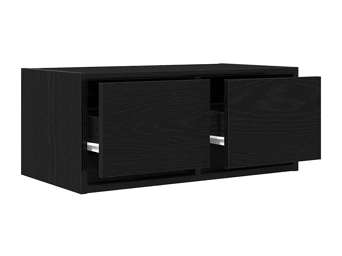 Berkfield TV Cabinet Black Oak 60x31x25.5 cm Engineered Wood