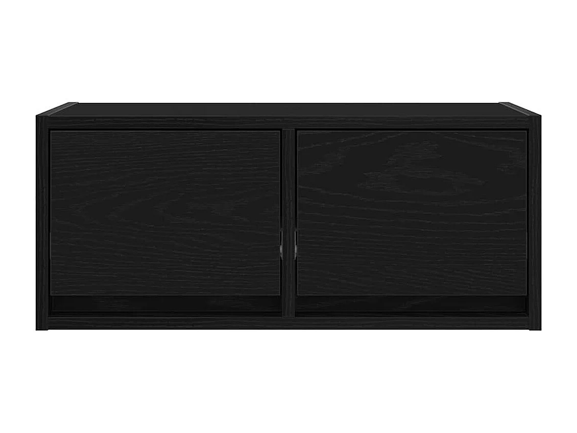 Berkfield TV Cabinet Black Oak 60x31x25.5 cm Engineered Wood