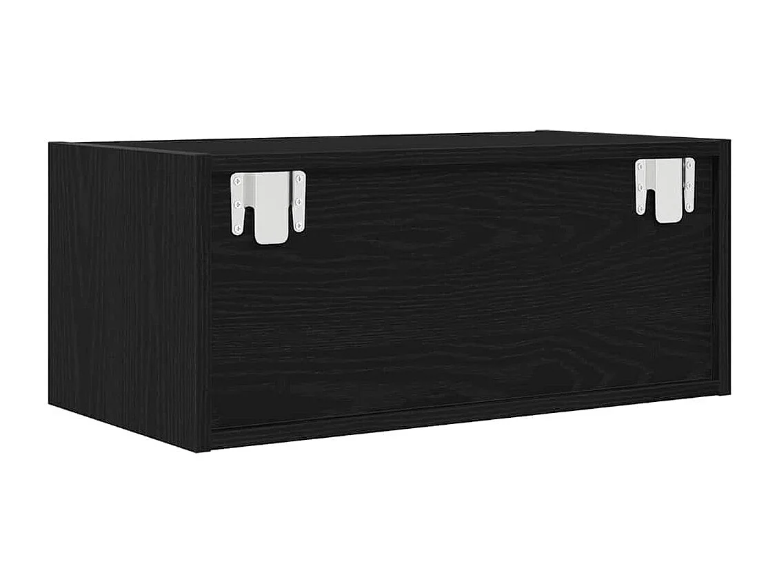 Berkfield TV Cabinet Black Oak 60x31x25.5 cm Engineered Wood