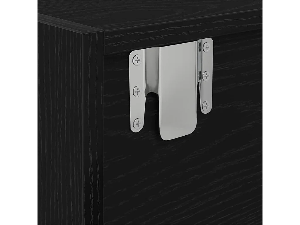 Berkfield TV Cabinet Black Oak 60x31x25.5 cm Engineered Wood