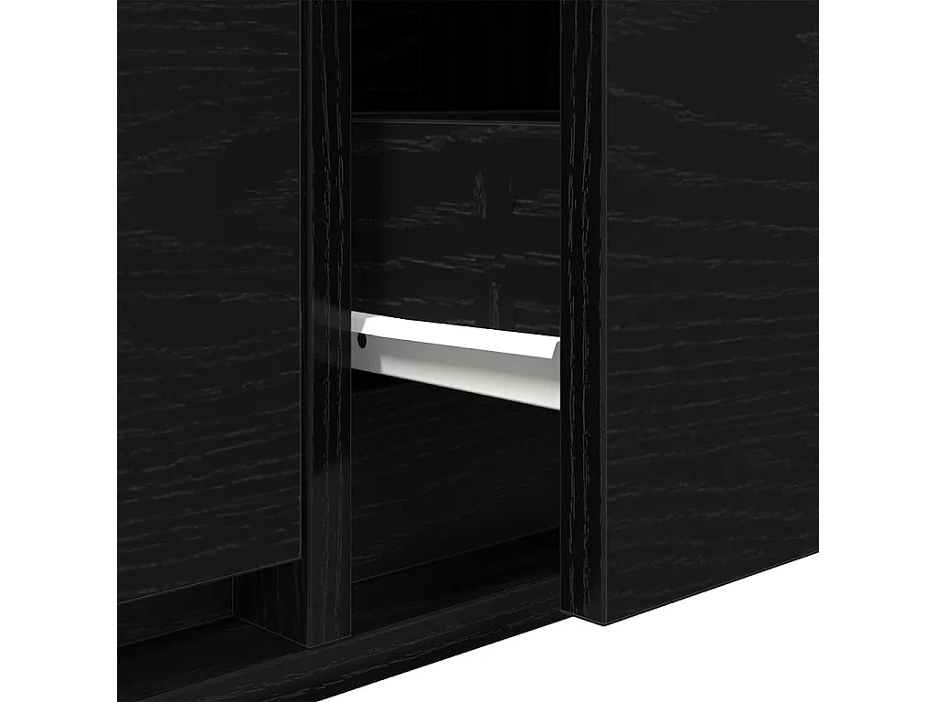 Berkfield TV Cabinet Black Oak 60x31x25.5 cm Engineered Wood