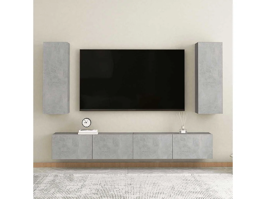 Berkfield TV Cabinet Concrete Grey 30.5x30x90 cm Engineered Wood