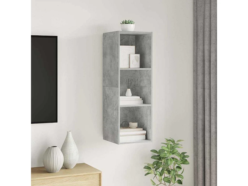 Berkfield Wall-mounted TV Cabinet Concrete Grey 37x37x107 cm Engineered Wood