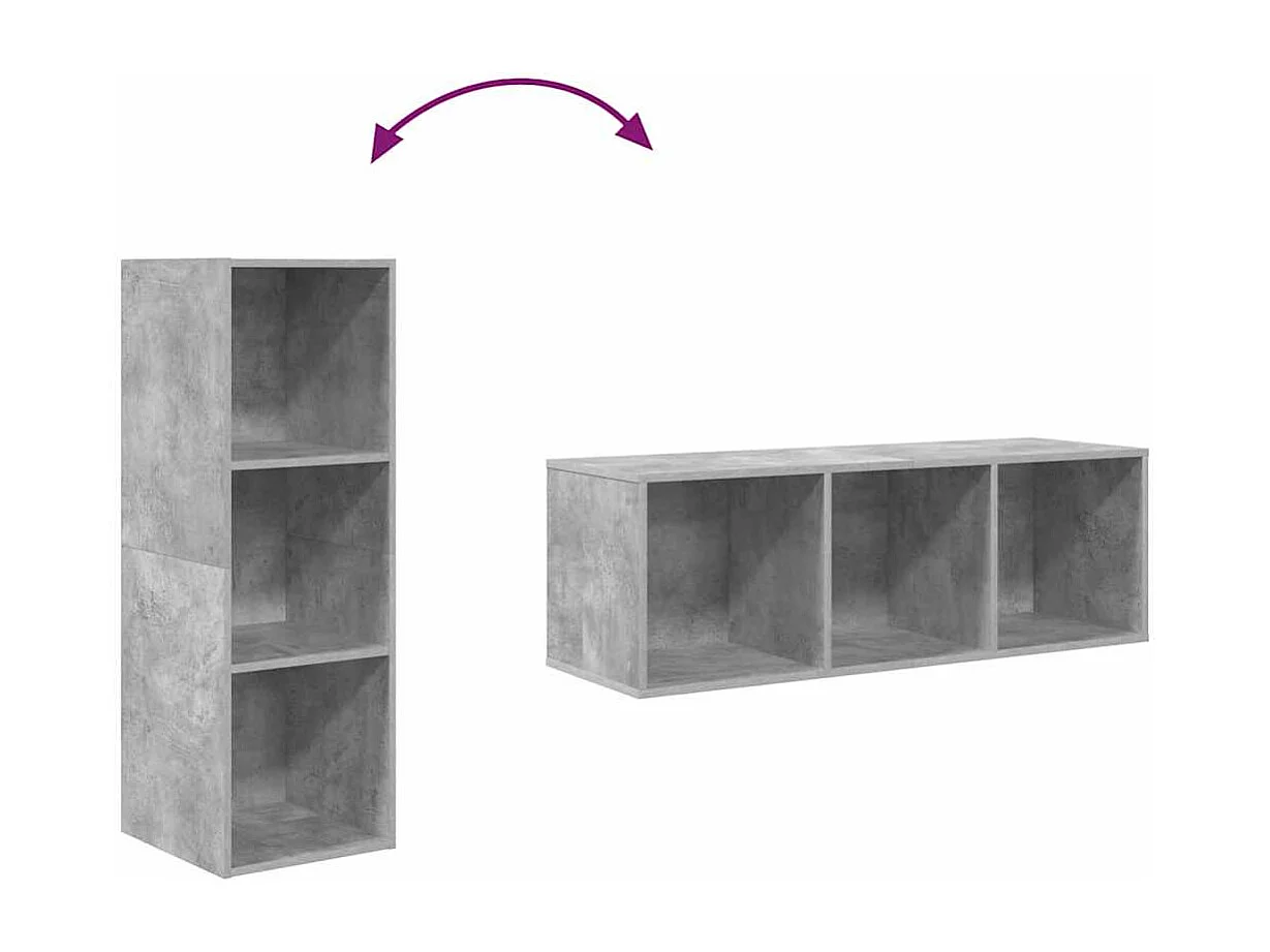 Berkfield Wall-mounted TV Cabinet Concrete Grey 37x37x107 cm Engineered Wood