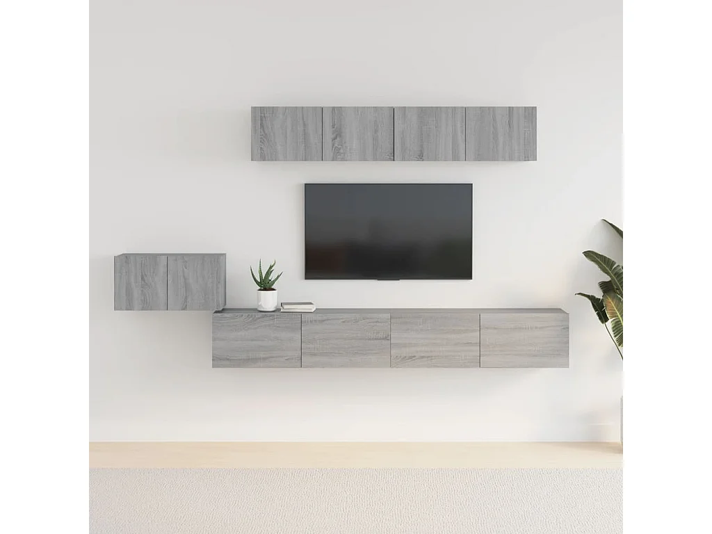 Berkfield 5 Piece TV Cabinet Set Grey Sonoma Engineered Wood