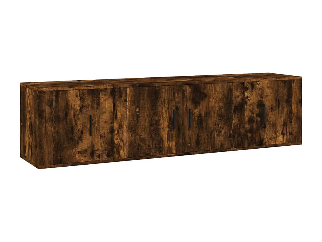 Berkfield 3 Piece TV Cabinet Set Smoked Oak Engineered Wood
