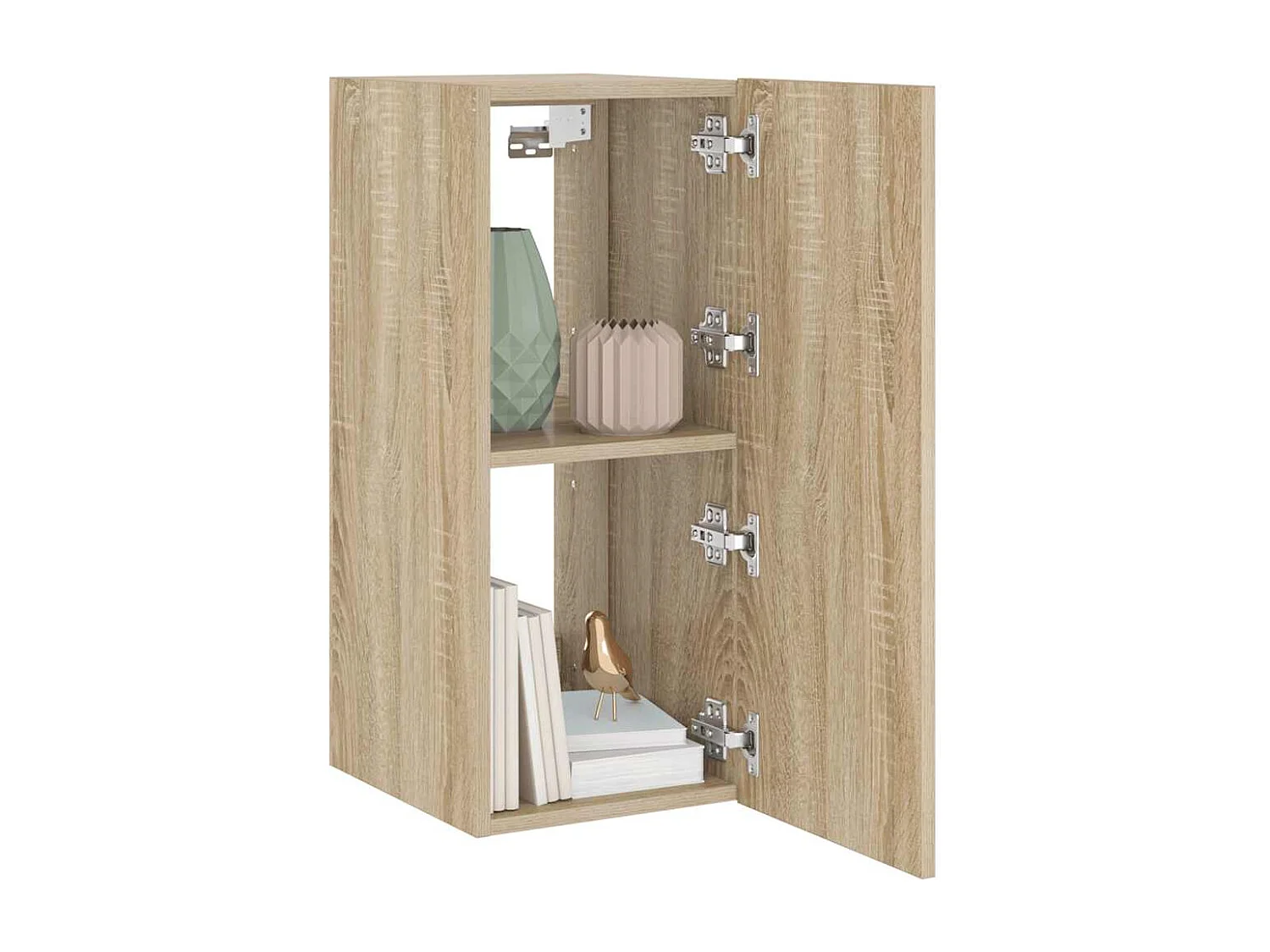 Berkfield TV Wall Cabinet with LED Lights Sonoma Oak 30.5x35x70 cm
