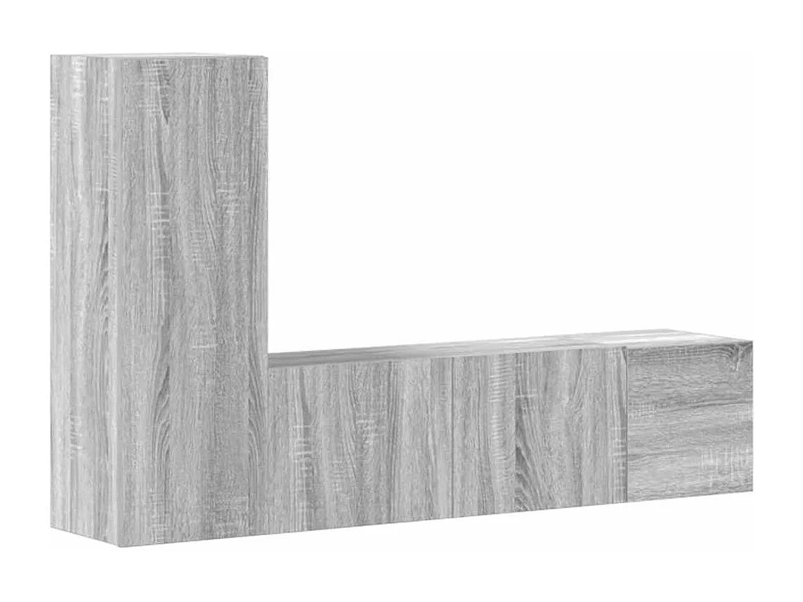 Berkfield 3 Piece TV Cabinet Set Grey Sonoma Engineered Wood