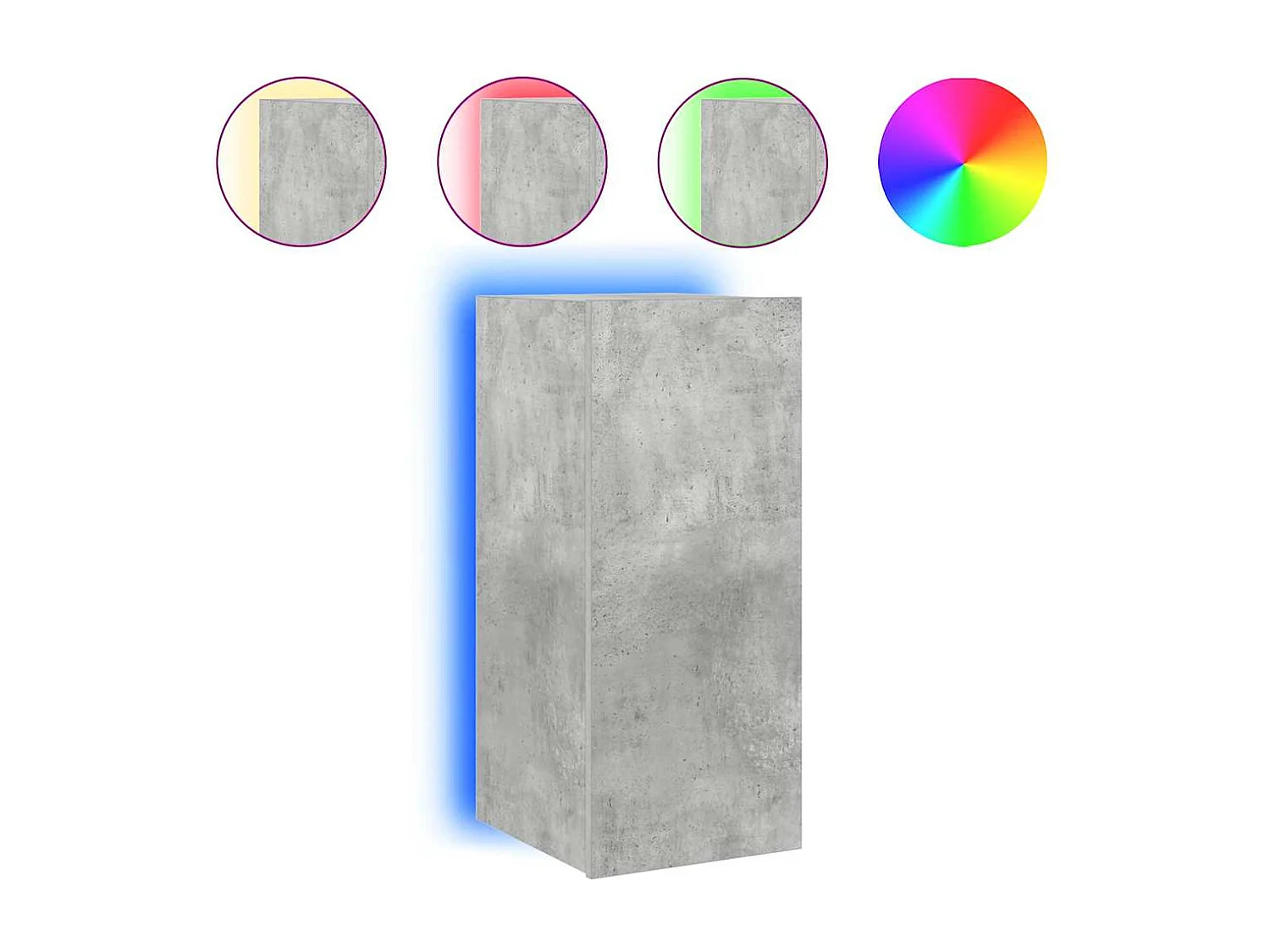 Berkfield TV Wall Cabinet with LED Lights Concrete Grey 30.5x35x70 cm