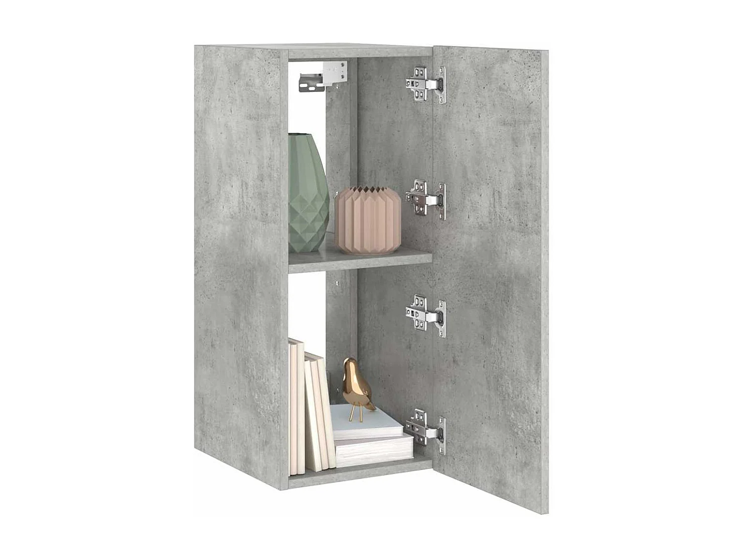 Berkfield TV Wall Cabinet with LED Lights Concrete Grey 30.5x35x70 cm