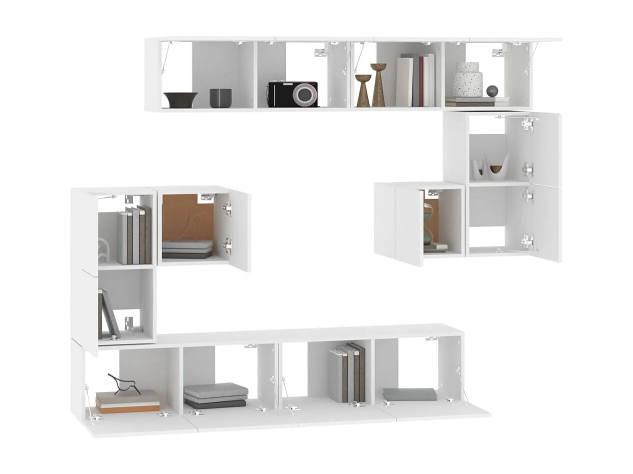 Berkfield Wall-mounted TV Cabinet White Engineered Wood