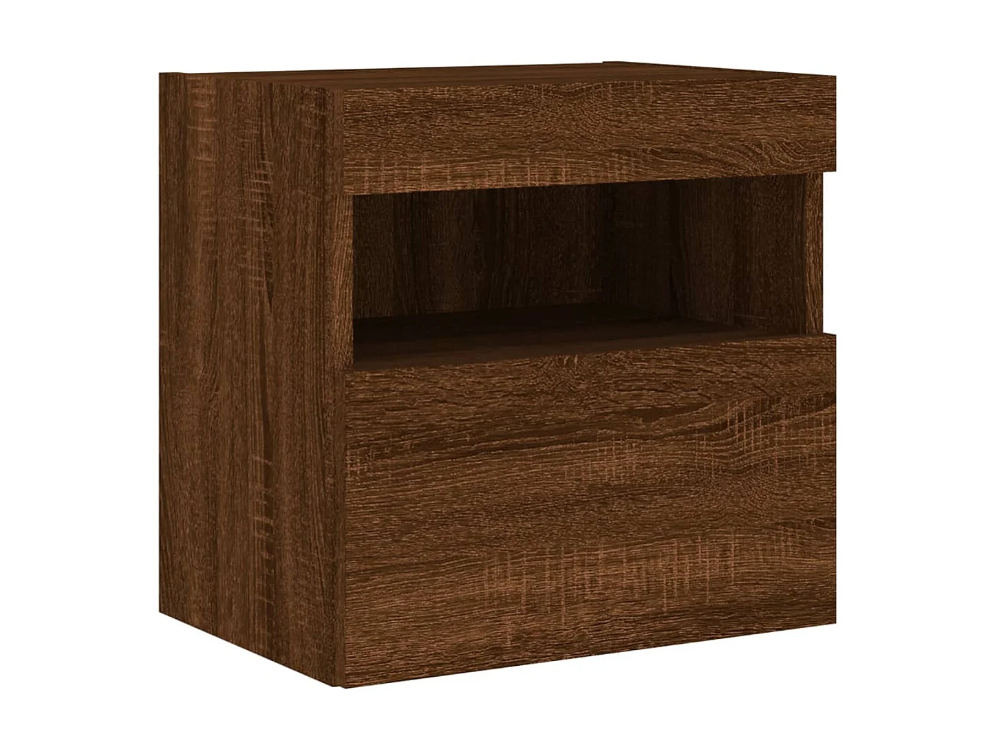 Berkfield TV Wall Cabinet with LED Lights Brown Oak 40x30x40 cm
