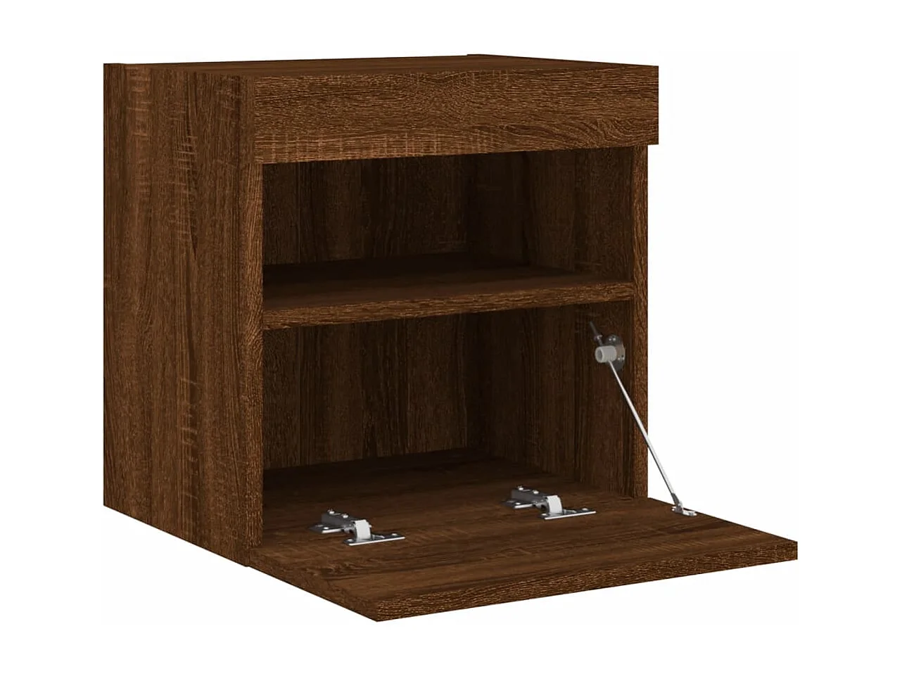 Berkfield TV Wall Cabinet with LED Lights Brown Oak 40x30x40 cm